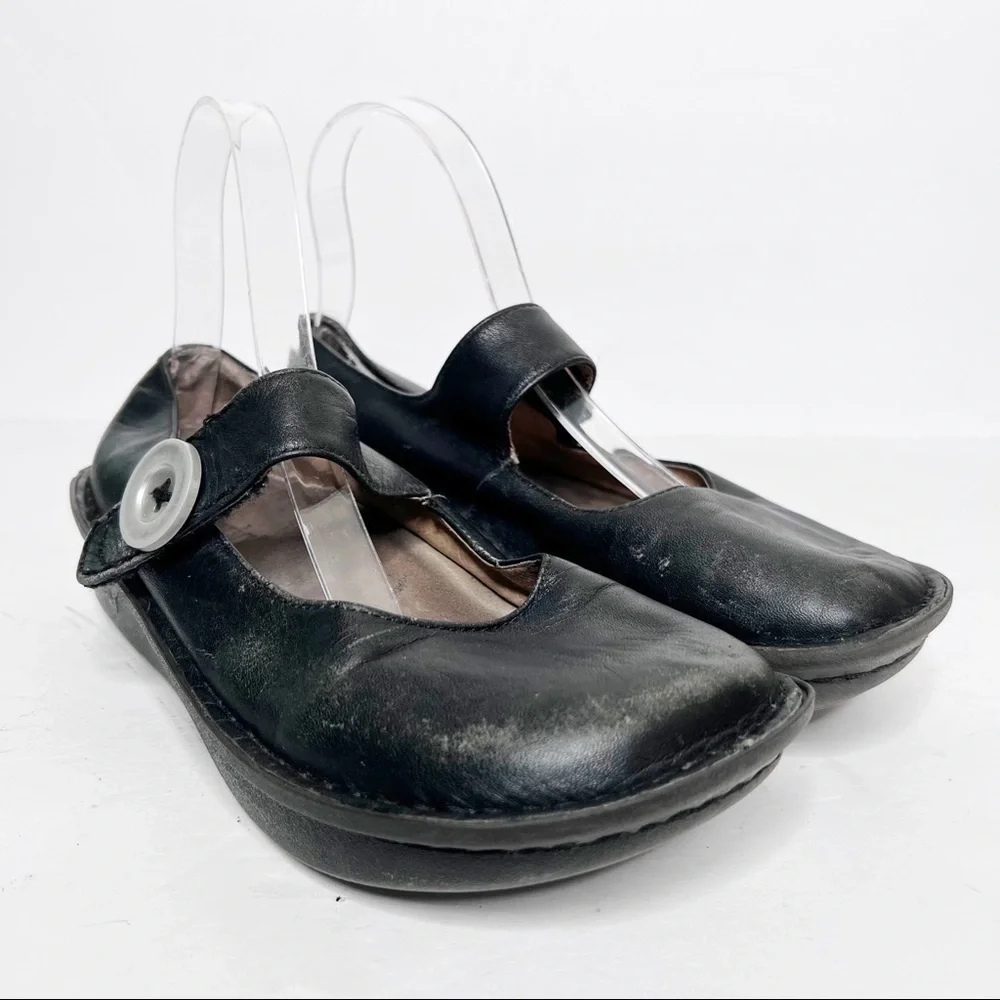 Alegria Black Leather Ballet Shoes Women’s Flats Comfort Shoes Size 38 8